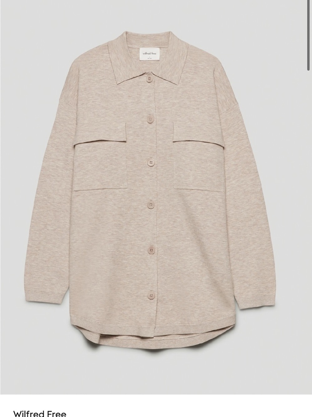 Aritzia Women's Beige Button-Front Knit Shirt Jacket (never worn)